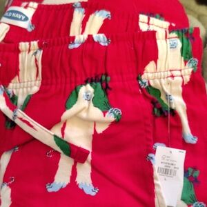 Old Navy Unisex Pajama Bottoms in Red with Yeti Design Size Large